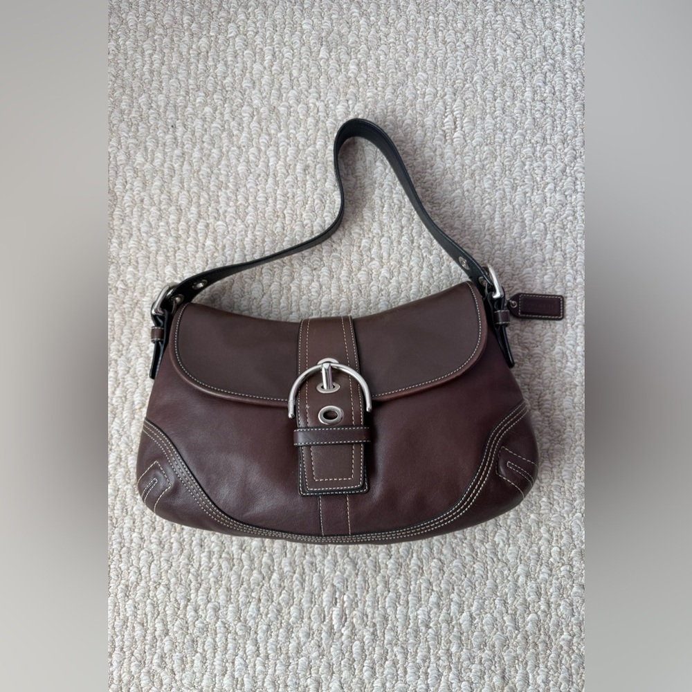 Coach Dark Brown Leather Soho Shoulder Bag 
F066-F10192